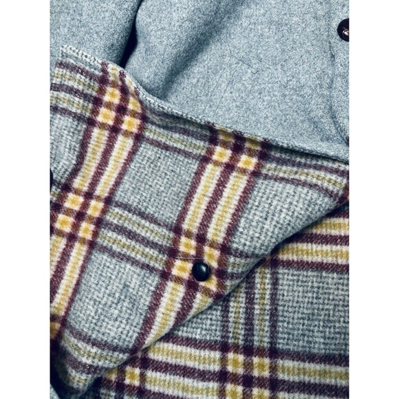 Zero King Men’s Gray Wool Dress Coat Jacket Size 40 - Vintage Wood Buttons Lined - Picture 9 of 14